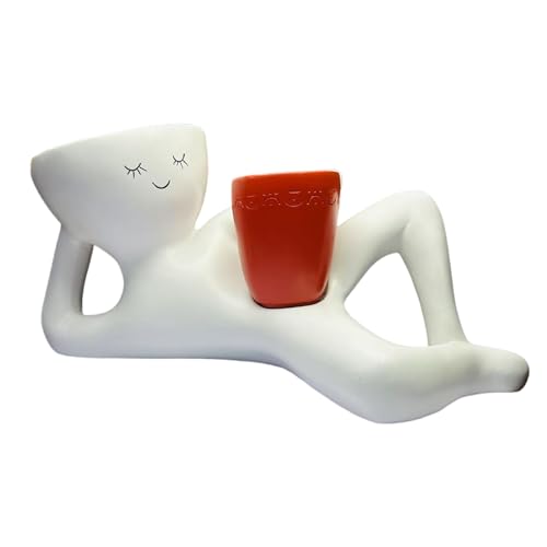 Gissroys Kreativer Fauler Figur Sappy Pflanzer Harz Desktop Topf Für Home Office Dekorationspflanze Desktop Dekorative Blumenpot von Gissroys