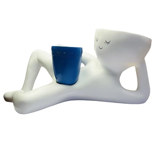 Gissroys Kreativer Fauler Figur Sappy Pflanzer Harz Desktop Topf Für Home Office Dekorationspflanze Desktop Dekorative Blumenpot von Gissroys