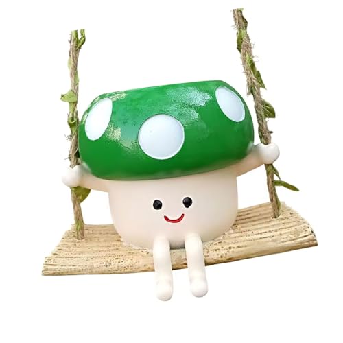 Gissroys Schöne Pilzformhänge Hängende Pflanzer Swing Styles Harzen Gärten Dekoration Für Heimische Balkon Wetterfeste Wetterbeständige Harztopf von Gissroys