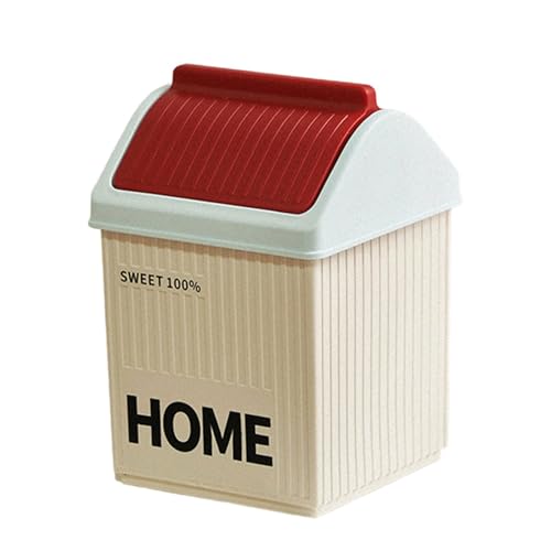 Gissroys Tragbarer Mülleimer Für Schreibtisch Küchenarbeitsplatte Schlafzimmer Kleine Raum Dekorative Mülleimer Mit Deckel Süßer Hausmüll Mit Deckel von Gissroys