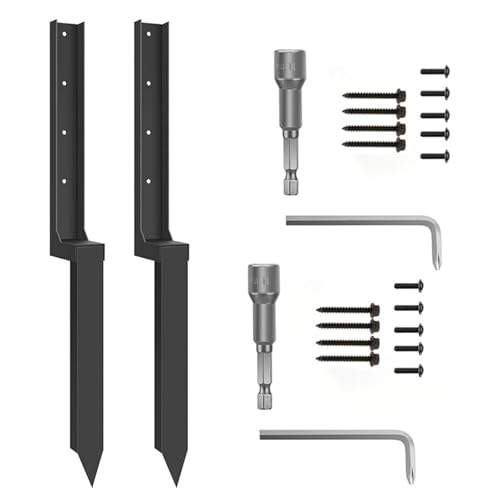 Gissroys Zaunreparatur Kits Verdickte Metallzaunstütze Festmöden Spikes Schnell Nach Stabilisator Zur Reparatur Geneigter Holzverstärkung von Gissroys