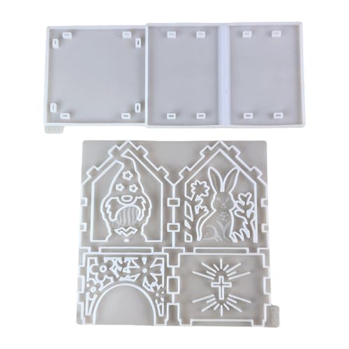 Osterhaus Geformte Schmutzform Flexible Silikonform Home Dekoration Gipsform Praktischer Schmuckzeugwerkzeug Wiederverwendbare Formen von Gissroys