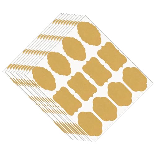 Papieraufkleber in ausgefallener Form für ätherische Öle, Flaschen, Gläser und Geschenknotizen, Projekte, ätherische Öle, Flaschenetiketten, Kraft-Aufkleber, 120 Stück von Gissroys