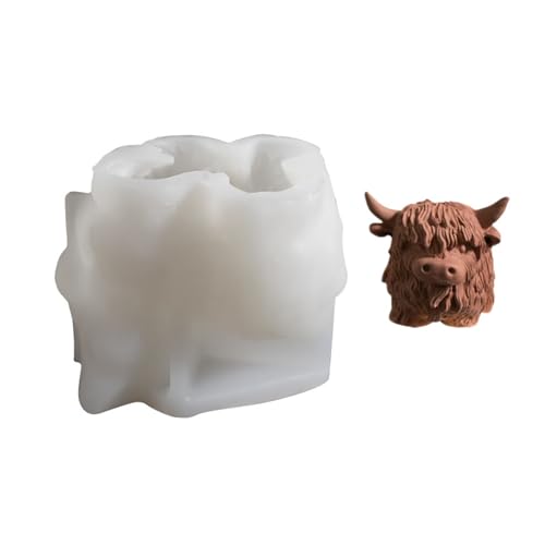 Rinderkopf-Statuenformen, Rinderfiguren, Silikonformen für Epoxidharz, Seife, Topfpflanzen, Vasen, handgefertigte Formen zum Basteln von Gissroys