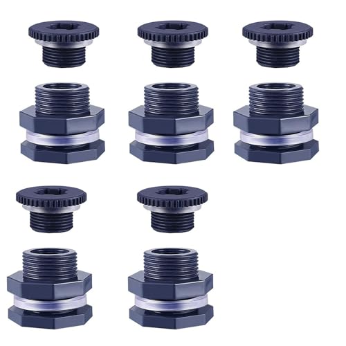 Wassertank-Anschluss, Gartensteckdose, Wassertank-Gelenk, Schottverschraubung für Aquarien, Garten, Zapfen-Adapter, dauerhafte Steckdose, Tankgelenk, 5 Stück von Gissroys