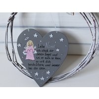 Patenkind Geschenk Schutzengelherz Schutzengelspruchtaufgeschenk Mädchen Schutzengel Personalisiert Holzherz Geburt von GistaShop