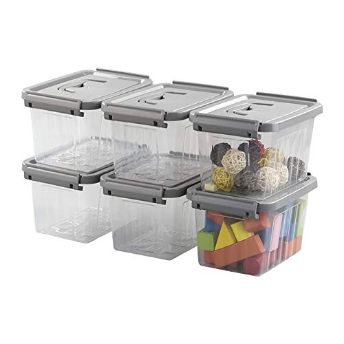 Gitany 6 Pack Plastikboxen mit Deckel Transparent, Aufbewahrungsboxen Set von Gitany