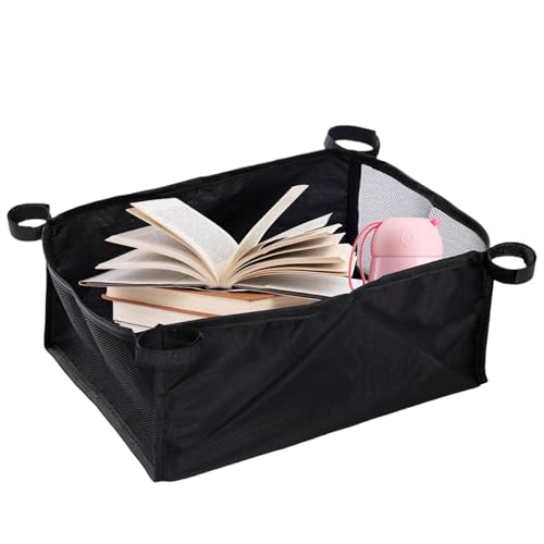 Gitekain Unterer Korb für Kinderwagen, Netz-Aufbewahrungstasche, Oxford-Stoff, Kinderwagen-Zubehör, Kinderwagen-Aufbewahrungslösung, Organizer für Kinderwagen, 33 x 22 x 13 cm, Schwarz , Refer to von Gitekain