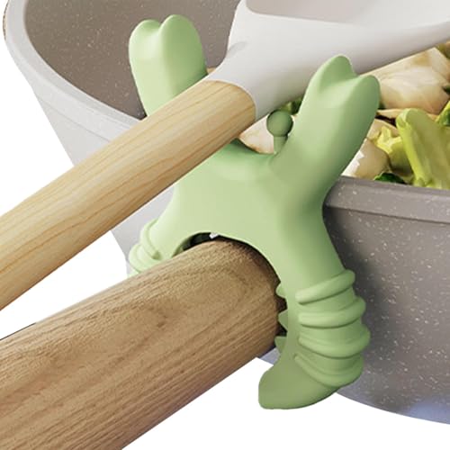 Gitekain Krabben-Löffelhalter, Küchenutensilienablage, Silikon-Löffelablage, multifunktionaler Topfclip, niedlicher Kochutensilienhalter, Verschüttenprävention-Löffelhalter, für Küche von Gitekain