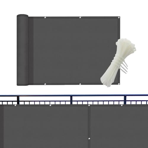 Sichtschutz für Veranda, Balkon – 400 x 80 cm, robustes Zaunnetz für den Außenbereich, mit Kabelbindern, für Deck, Terrasse, Hinterhof, Außenpool, Veranda, Geländer von Gitekain