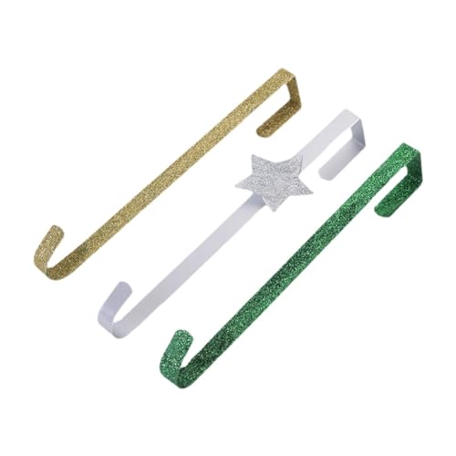 Gitohoni 3 Stück Kranzaufhänger Türhaken Kranzhalter Haken Über Tür Eisen Langlebig für Festschmuck Außenbereich Eingangsbereich Hausflur, Style B von Gitohoni