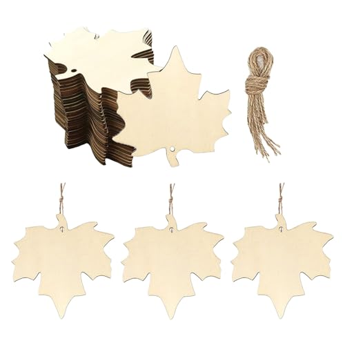 Gitohoni 30Pcs Holz Ahorn Blätter Ausschnitte Multifunktionale Blank Holz Stücke für DIY Handwerk von Gitohoni