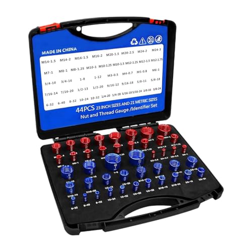Gitohoni 44 Teiliger Gewindeprüfer für Muttern Und Schrauben für Handwerker, Klempner Und Heimwerker von Gitohoni