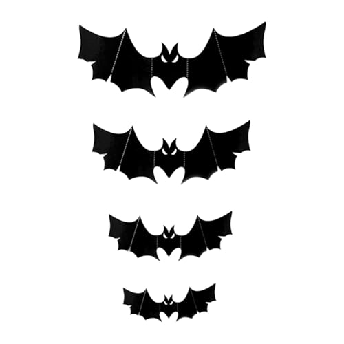 Gitohoni 48 Stück Fledermaus Wandsticker Gruselige Halloween 3D PVC Wandaufkleber Ablösbar Passend für Feiern Innenräume, 128 STK. von Gitohoni