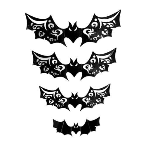 Gitohoni 48 Stück Fledermaus Wandsticker Gruselige Halloween 3D PVC Wandaufkleber Ablösbar Passend für Feiern Innenräume, 72 Stück von Gitohoni