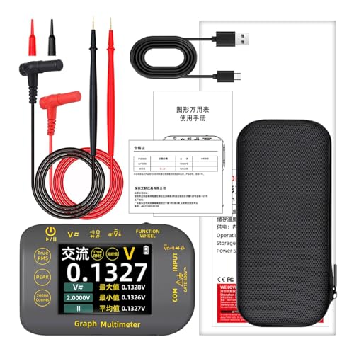 Gitohoni Digital Multimeter Kompaktes Hochpräzisions Multimeter mit Intelligenter Spannungsmessung 20000 Counts Strommessgerät Aus PP für Elektriker Werkstatt, Digitalanzeige von Gitohoni