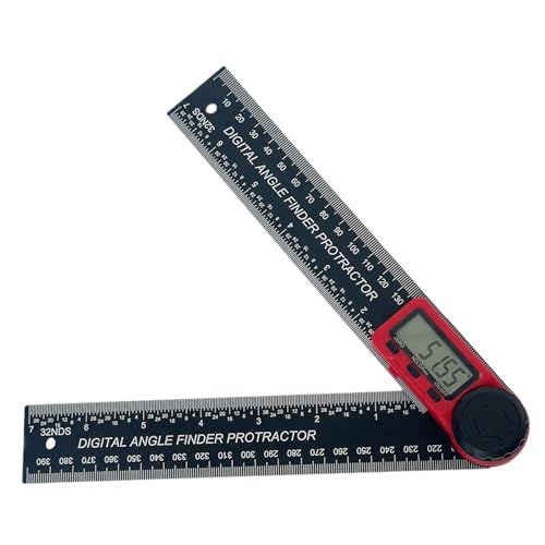 Gitohoni Digitaler Winkelmesser Winkellineal Winkelmessgerät Neigungsmesser Und Goniometer mit Großem Display für Holzbearbeitung Dekoration Und Schule, Rot von Gitohoni
