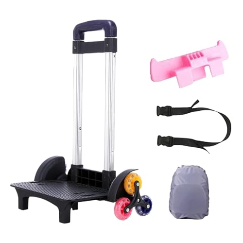 Gitohoni Handwagen mit Rädern, Rucksackträger für Kisten und Schultaschen, Schwarz von Gitohoni