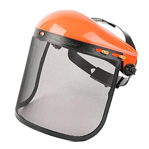 Gitohoni Kettensägenhelm mit Schutzvorrichtung für Motorsensen Und Forstwirtschaft, Orangefarbene Kappen von Gitohoni
