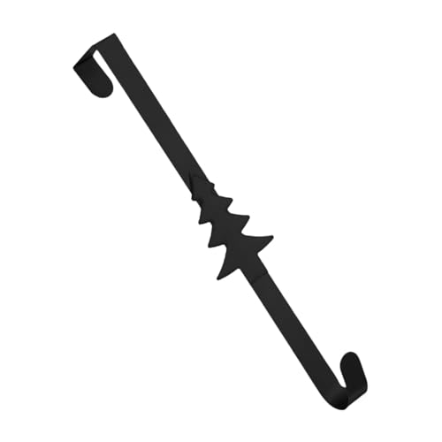 Gitohoni Kranzhalter Türhaken Kranzaufhänger Metall Türkranzhalter Eisen Schneeflockendesign Ohne Montage für Feste Flur Heimbereich Tür, Schwarz von Gitohoni
