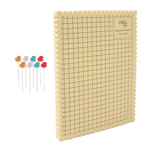 Gitohoni Macrame Board Schaumstoff Flechtbrett mit Gitter Und Schnurführung Projekttafel Knotenkreationen Schmuckherstellung Cord Werkzeug Rechteckige Bastelpl, 16x24cm von Gitohoni