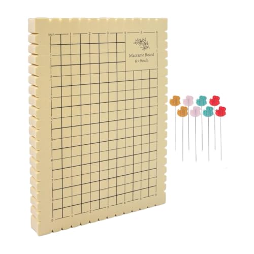Gitohoni Macrame Board Schaumstoff Flechtbrett mit Gitter Und Schnurführung Projekttafel Knotenkreationen Schmuckherstellung Cord Werkzeug Rechteckige Bastelpl, 6x9 Zoll von Gitohoni