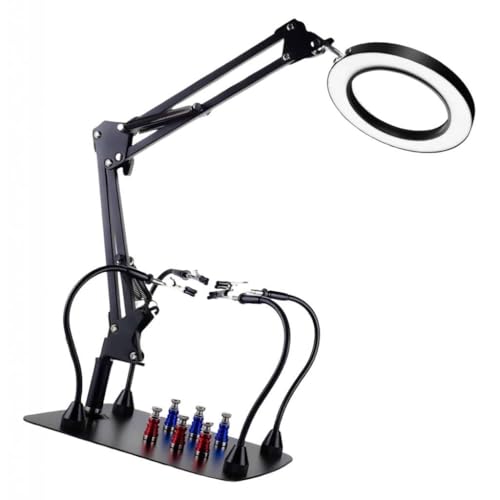 Gitohoni beim Löten mit Vergrößerungs-Schreibtischlampe, Tischleuchte, leichtes drittes Hand-Lötwerkzeug zum Reparieren und Basteln Gitohoni beim Löten mit Vergrößerungs-Schreibtischlampe, Tischleuchte, leichtes drittes Hand-Lötwerkzeug zum Reparieren und Basteln von Gitohoni