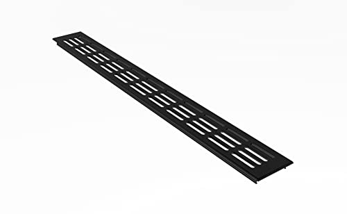 Aluminium Lüftungsgitter Stegblech Lüftung 60mm x 400mm in Schwarz pulverbeschichtet von Gitter