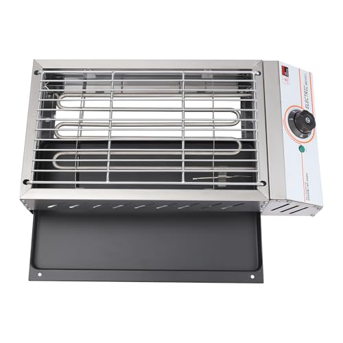 2500 W Hochleistungs-elektrischer Grill-Grillofen,große Grillplatte 42x22 cm,präzise Temperaturregelung zwischen 50 und 300 °C, Multifunktions-elektrischer Grillplatte aus Edelstahl von Giuffrida