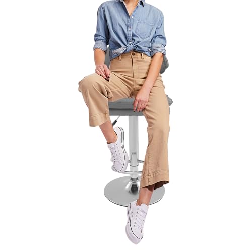 Barhocker 2er,Ergonomische Gepolsterte Barhocker mit Rückenlehne, Verstellbare Doppellagige Barstuhl mit SGS-zertifizierter Luftstab mit Fußstütze Äußerst flexibel für Friseursalon Bar (Graun) von Giuffrida