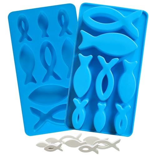 2 Stück Silikonform Fisch, Silikon-Fischform für Schokolade mit 8 Gittern, Silikonform Gießform Fische, Multifunktionale Fisch-Silikonformen Taufe, Kommunion Konfirmation für Schokolade, Kuchen 2 Stück Silikonform Fisch, Silikon-Fischform für Schokolade mit 8 Gittern, Silikonform Gießform Fische, Multifunktionale Fisch-Silikonformen Taufe, Kommunion Konfirmation für Schokolade, Kuchen von Giugio