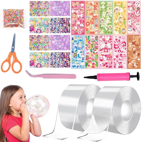 Giugio 34 Stück Nano Tape Bubbles Set, DIY Magie Nano Klebeband Set, Blowing Bubble Tape, Multipurpose Transparent Poster Tape Handmade Decompression, Nano Tape Bubble Craft Kit für Erwachsene Kinde Giugio 34 Stück Nano Tape Bubbles Set, DIY Magie Nano Klebeband Set, Blowing Bubble Tape, Multipurpose Transparent Poster Tape Handmade Decompression, Nano Tape Bubble Craft Kit für Erwachsene Kinde von Giugio