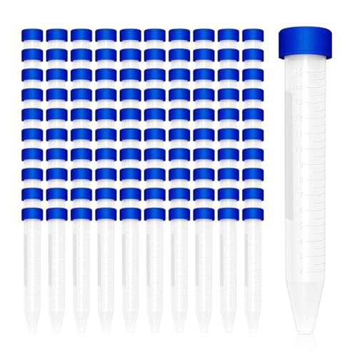 Giuneuow 15 Ml Zentrifugenröhrchen Aus Kunststoff mit Schraubverschluss, 100 Stück 15 Ml Konische Röhrchen-Zerstäuberröhrchen mit 1 Stück Zentrifugenröhrchengestell Giuneuow 15 Ml Zentrifugenröhrchen Aus Kunststoff mit Schraubverschluss, 100 Stück 15 Ml Konische Röhrchen-Zerstäuberröhrchen mit 1 Stück Zentrifugenröhrchengestell von Giuneuow