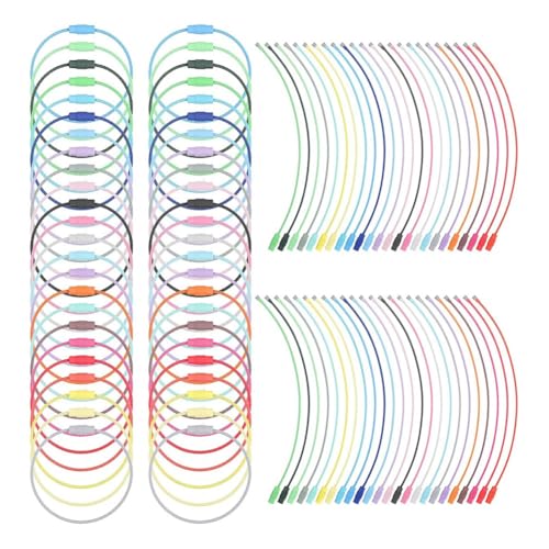 Giuneuow 150 Stück Farbiges Draht-Schlüsselanhängerkabel, 6 Großer Schlüsselring Aus Edelstahlkabel, 1,5 mm Beschichtete Schlüsselringringe Giuneuow 150 Stück Farbiges Draht-Schlüsselanhängerkabel, 6 Großer Schlüsselring Aus Edelstahlkabel, 1,5 mm Beschichtete Schlüsselringringe von Giuneuow