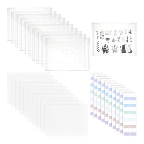Giuneuow 20Sets Clear Stamps Aufbewahrungsbeutel mit Paneele Schneiden die Schablonenscheibenorganisator Halterstempelstempelstaber für Scrapbooking Giuneuow 20Sets Clear Stamps Aufbewahrungsbeutel mit Paneele Schneiden die Schablonenscheibenorganisator Halterstempelstempelstaber für Scrapbooking von Giuneuow