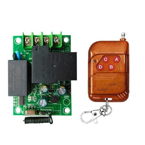 Giuneuow 433MHz Universal-Funkfernbedienungsschalter AC220V Relaismodul und 500m Sender für Licht/Garagentor/Motor Giuneuow 433MHz Universal-Funkfernbedienungsschalter AC220V Relaismodul und 500m Sender für Licht/Garagentor/Motor von Giuneuow
