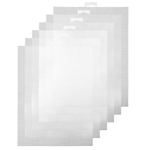 Giuneuow 6 Stück Kunststoff-Canvas-Blätter, Stickösennetze, Kunststoff-Netzblätter für Handgefertigte DIY-Strickprojekte Giuneuow 6 Stück Kunststoff-Canvas-Blätter, Stickösennetze, Kunststoff-Netzblätter für Handgefertigte DIY-Strickprojekte von Giuneuow