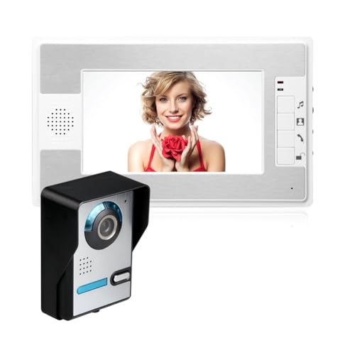 Giuneuow 7 - -Monitor HD Kamera Video -Tür -Telefon -Türklingel -Gegenstand IR -Nachtsicht Verkabelte Türklingel Kamera 2.4 GHz Wireless Wege Audio -Infrarot Nachttür EU -Stecker von Giuneuow
