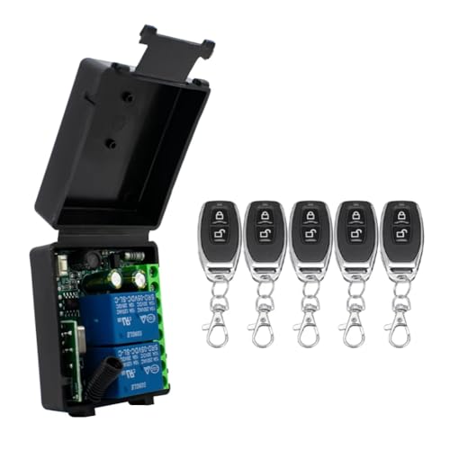 Giuneuow AC 85-256V Relais 2 Kanäle 433 MHz Wireless Fernbedienungsschalter Empfängermodul für Garagentüren, Beleuchtung, Vorhänge von Giuneuow