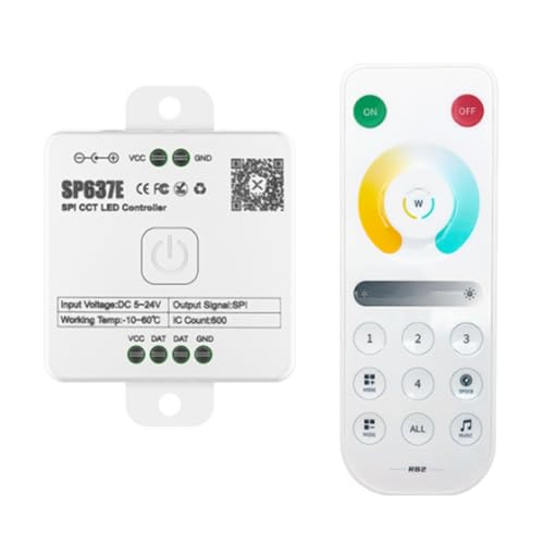 Giuneuow AND-SP637E SPI DC5-24V Doppelter Controller mit Fernbedienung, Unterstützt 2,4G Touch-Fernbedienung Giuneuow AND-SP637E SPI DC5-24V Doppelter Controller mit Fernbedienung, Unterstützt 2,4G Touch-Fernbedienung von Giuneuow