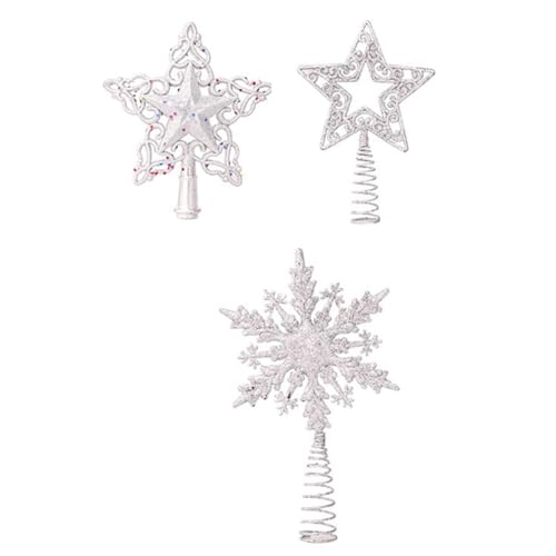 Giuneuow Christbaumschmuck, Funkelnde, Weihnachtsbaum, Schneeflocken-Ornamente, Weihnachtsdekoration für Zuhause, Silber von Giuneuow