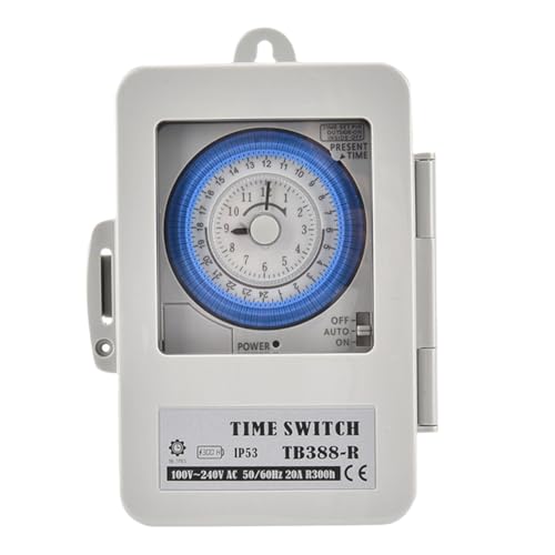 Giuneuow IP53 Bewertete Mechanik-Timer-Schalterschalter TB388R 24 Stunden Programmierbar AC100-240V 15 Minuten Intervallminute von Giuneuow