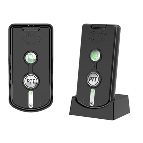 Giuneuow Intercom-Türklingel, Drahtloses Intercom, Pager, Intelligenter Notruf, Drahtlose Hausklingel, Schwarz von Giuneuow
