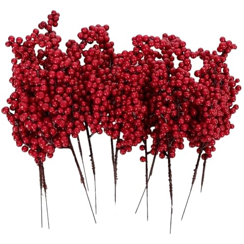 Giuneuow Künstliche Beeren zum Selbermachen, Weihnachtsschmuck, Künstliche Beeren, Schnur, Dekorative Dekoration für Zuhause Giuneuow Künstliche Beeren zum Selbermachen, Weihnachtsschmuck, Künstliche Beeren, Schnur, Dekorative Dekoration für Zuhause von Giuneuow