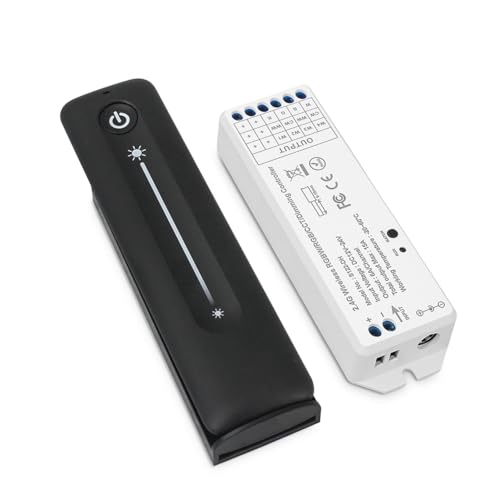 Giuneuow LED-Dimmer, 2,4 G PWM Touch Kabellose Fernbedienung 5 V 36 V Einfarbiger LED-Lichtstreifen Smart Wifi Dimmerschalter von Giuneuow