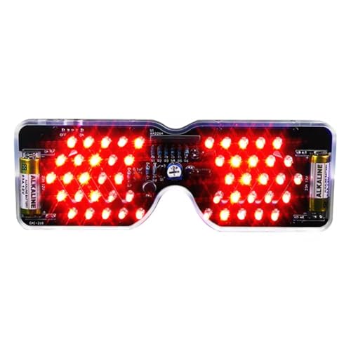 Giuneuow Leuchtende Brille Lötarbeits-Übungsset DIY Elektronik-Set Klangaktiviertes LED-Schulprojekt Rotes Licht von Giuneuow