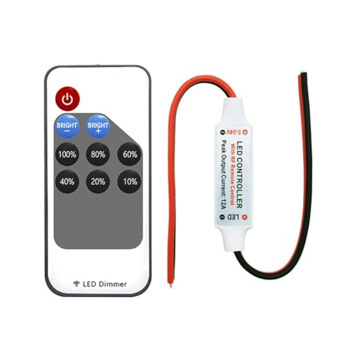 Giuneuow Mini-LED-Einzelfarbdimmer DC 5 V 12 V 24 V 5050 2835 Streifenlichter Konstantspannung PWM-Signalcontroller 9-Tasten-Fernbedienung von Giuneuow