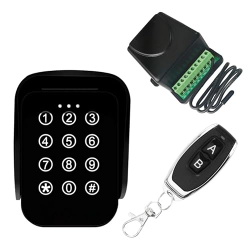 Giuneuow Multispannungs-12V/24 V 433MHz Wireless Tastatur-Rolling-Code-System für Garagentoreintrag von Giuneuow
