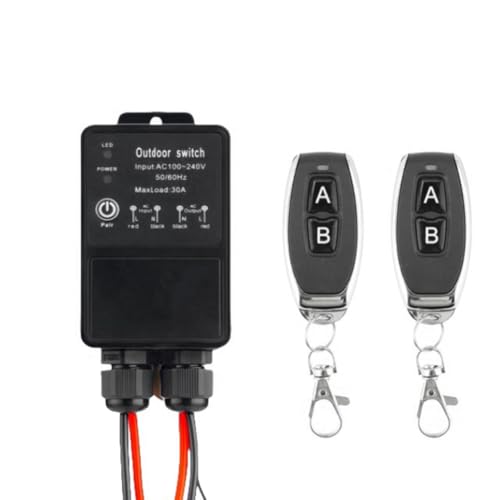 Giuneuow RF433Mhz Universal-Funkfernbedienungsschalter, Funkempfänger, AC110V 220V 30A Sender für Pumpenbeleuchtung von Giuneuow