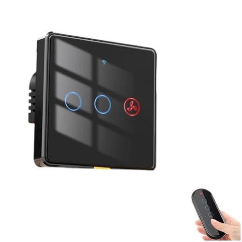 Giuneuow Smart Switch Lüfter Licht 2-Wege RF433 Fernbedienungssteuerungswand-Touch Switch Tuya Smart App Voice Timing B von Giuneuow